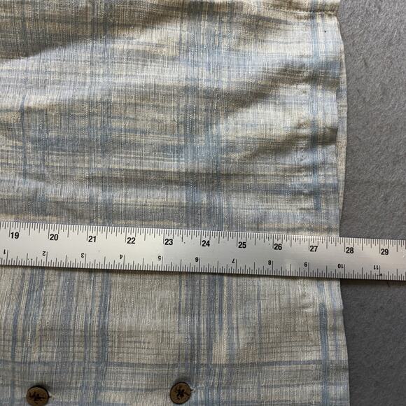 Caribbean Pure Silk Button Up Shirt Mens Medium Casual Plaid Vacation Hawaiian - Picture 6 of 8